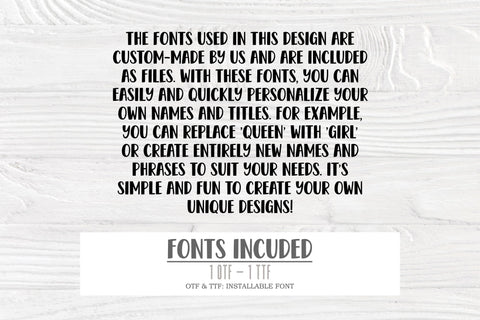 Birthday Queen SVG Bundle, Includes Bold & Calligraphy Fonts SVG TonisArtStudio 