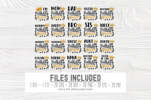 Birthday Queen SVG Bundle, Includes Bold & Calligraphy Fonts SVG TonisArtStudio 