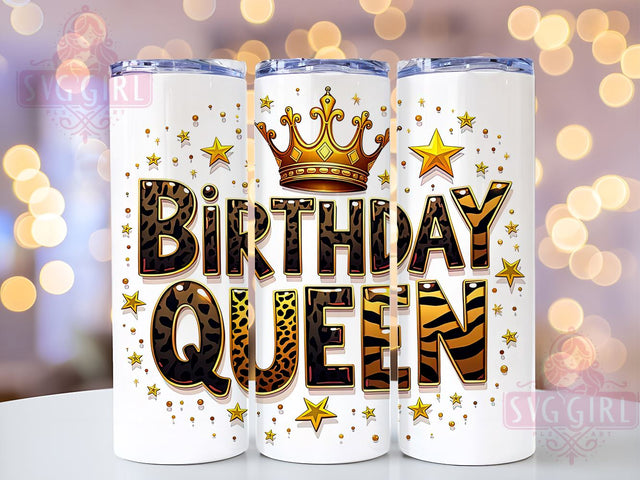 Birthday Queen Tumbler, 20oz Wrap, Sublimation Design, Digital Download, Crown Tumbler Print, Birthday Party Decor, Glitter Tumbler Sublimation SvggirlplusArt 