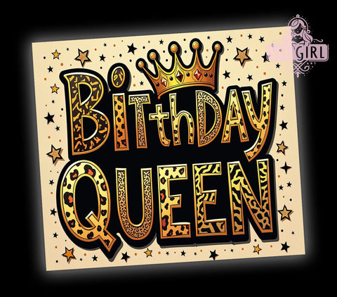 Birthday Queen Tumbler, 20oz Wrap, Sublimation Design, Digital Download, Crown Tumbler Print, Birthday Party Decor, Glitter Tumbler Sublimation SvggirlplusArt 