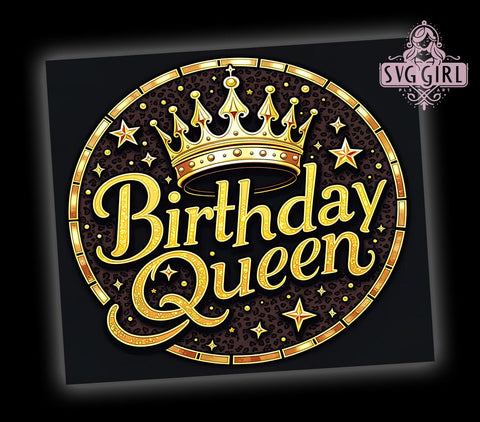 Birthday Queen Tumbler, 20oz Wrap, Sublimation Design, Digital Download, Crown Tumbler Print, Birthday Party Decor, Glitter Tumbler Sublimation SvggirlplusArt 
