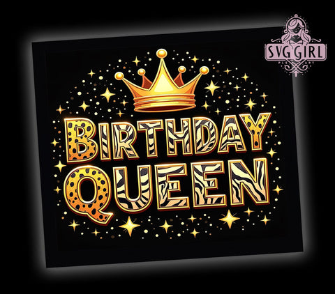 Birthday Queen Tumbler, 20oz Wrap, Sublimation Design, Digital Download, Crown Tumbler Print, Birthday Party Decor, Glitter Tumbler Sublimation SvggirlplusArt 