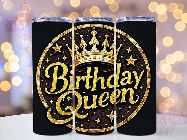 Birthday Queen Tumbler, 20oz Wrap, Sublimation Design, Digital Download, Crown Tumbler Print, Birthday Party Decor, Glitter Tumbler Sublimation SvggirlplusArt 