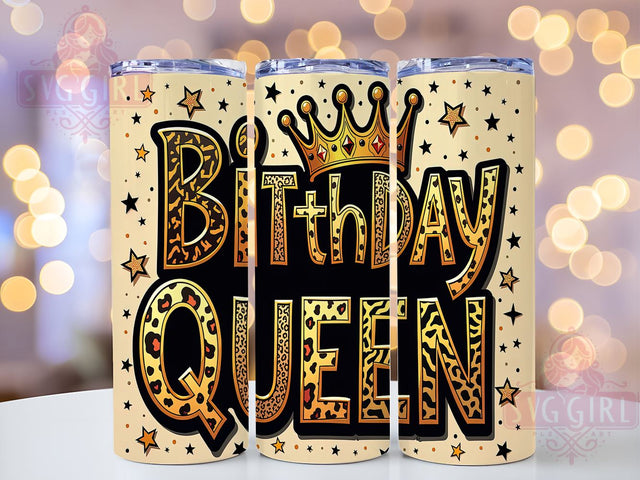 Birthday Queen Tumbler, 20oz Wrap, Sublimation Design, Digital Download, Crown Tumbler Print, Birthday Party Decor, Glitter Tumbler Sublimation SvggirlplusArt 