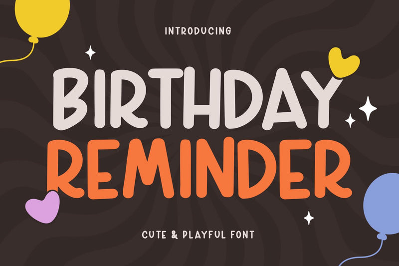 BIRTHDAY REMINDER Font Mozarella 