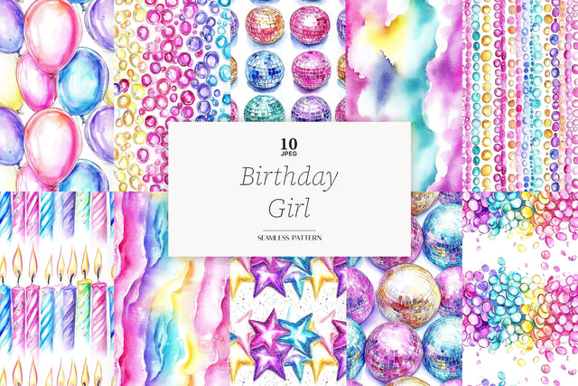 Birthday Seamless Pattern | Celebration Digital Paper Party Digital Pattern GlamArtZhanna 