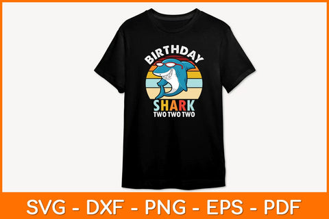 Birthday Shark Two Vintage Retro Svg File SVG artprintfile 