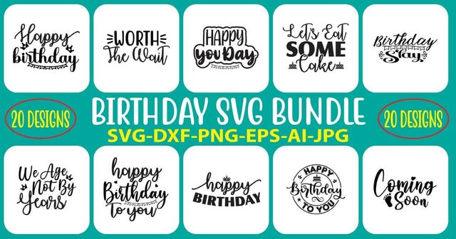 Birthday SVG Bundle SVG Syaman 