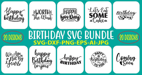Birthday SVG Bundle SVG Syaman 