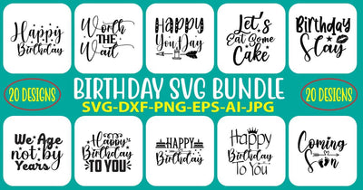 Birthday SVG Bundle SVG Syaman 