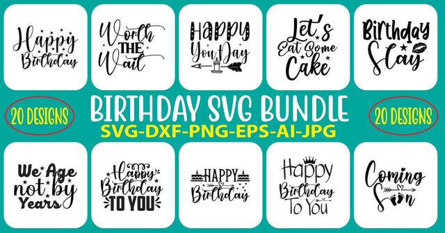 Birthday SVG Bundle SVG Syaman 