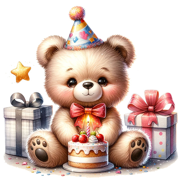 Birthday Teddy Bear Clipart,Illustrator Clipart,Quotes and Sayings,Food & Drink,On Sale, Print & Cut Sublimation Newmockups 