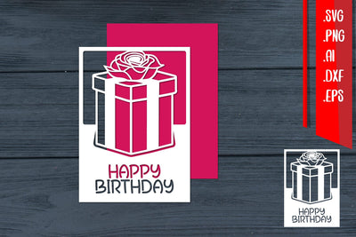 Birthday Template, Happy Birthday, Gift Box, Birthday Card SVG zafrans studio 