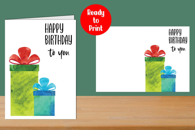 Birthday to you Watercolor Printable Card SVG zafrans studio 