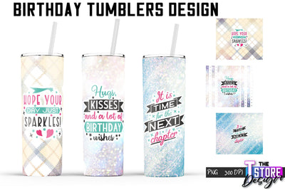 Birthday Tumbler | Happy Birthday PNG Design | 20 Oz Tumbler | Tumbler Wrap Sublimation The T Store Design 