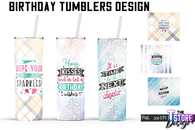 Birthday Tumbler | Happy Birthday PNG Design | 20 Oz Tumbler | Tumbler Wrap Sublimation The T Store Design 