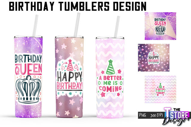 Birthday Tumbler | Happy Birthday PNG Design | 20 Oz Tumbler | Tumbler Wrap Sublimation The T Store Design 