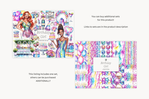 Birthday Woman Clipart | Happy Birthday PNG Celebration SVG GlamArtZhanna 