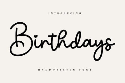 Birthdays - Handwritten Font Font Masyafi Studio 