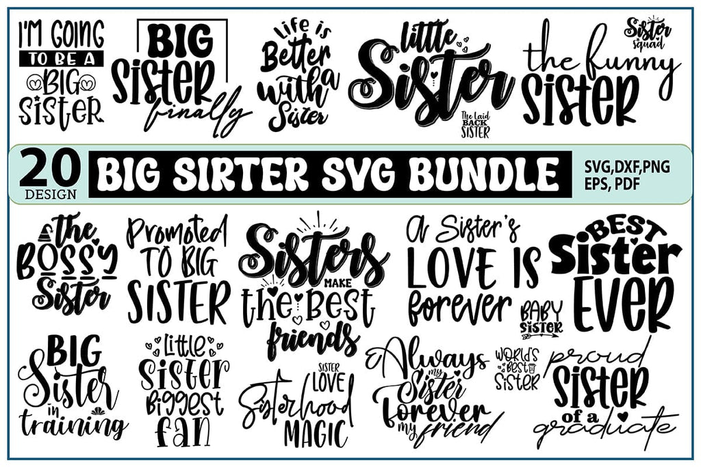 Bis Sister SVG Bundle, Sister SVG - So Fontsy
