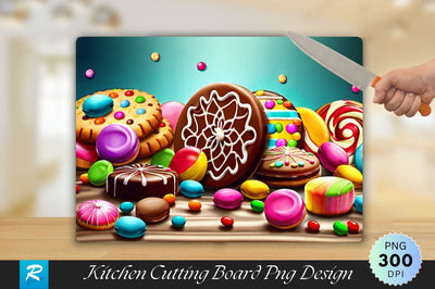 Biscuits And Candies Background Cutting Board Sublimation Regulrcrative 