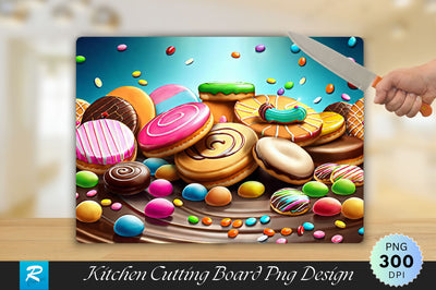 Biscuits And Candies Background Cutting Board Sublimation Regulrcrative 