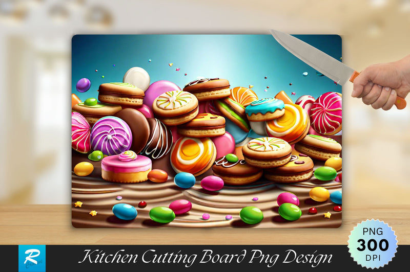 Biscuits And Candies Background Cutting Board Sublimation Regulrcrative 