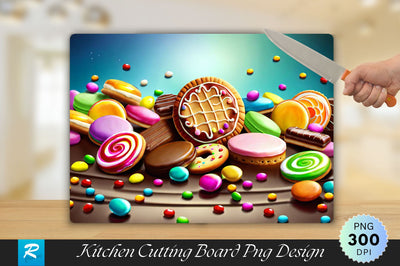 Biscuits And Candies Background Cutting Board Sublimation Regulrcrative 