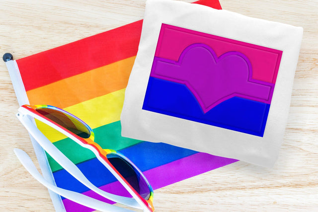 Bisexual LGBT Pride Flag Love Applique Embroidery Embroidery/Applique DESIGNS Designed by Geeks 
