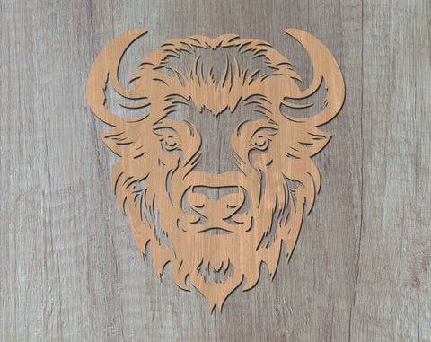 Bison Laser SVG Cut File, Bison Glowforge File, Bison DXF, Bison Wall Art SVG SVG HappyDesignStudio 