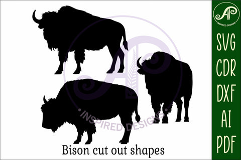 Bison Silhouette laser cut wall art SVG APInspireddesigns 