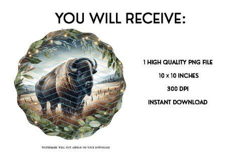 Bison Wind Spinner Sublimation PNG Sublimation BijouBay 