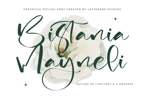Bistania Mayneli - Freestyle Stylish Font Font Letterena Studios 