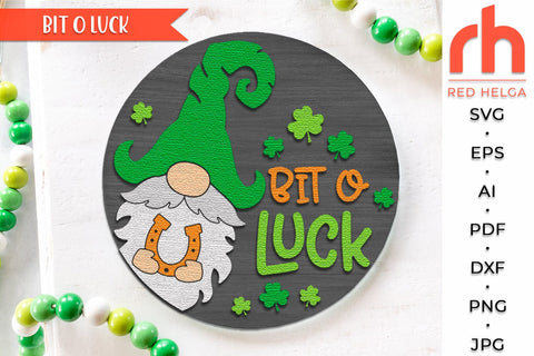 Bit O Luck SVG, St. Patrick's Day Door Sign Cut File SVG RedHelgaArt 