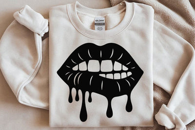 Bite Lip Drip SVG, Lips Bite, Lips mouth dripping , Lips Drip SVG DesignDestine 