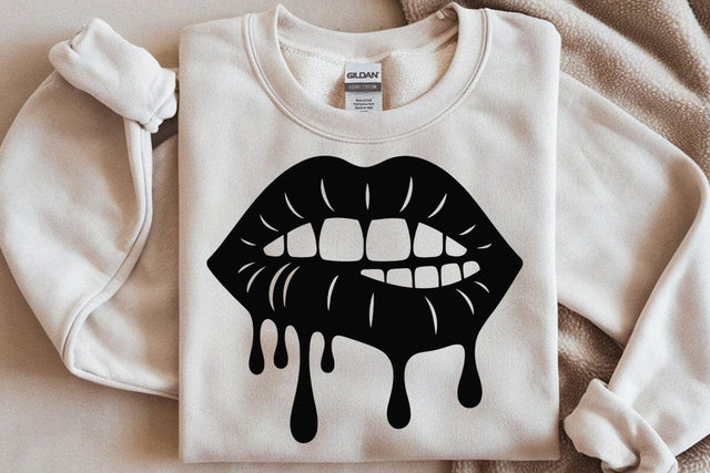 Bite Lip Drip SVG, Lips Bite, Lips mouth dripping , Lips Drip SVG DesignDestine 