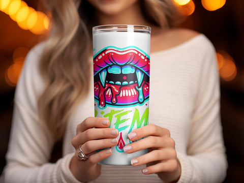 Bite Me Halloween Tumbler wrap Sublimation PNG Sublimation Luvleigh Digitals 