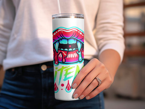 Bite Me Halloween Tumbler wrap Sublimation PNG Sublimation Luvleigh Digitals 