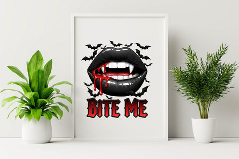 Bite Me Vampire Lips PNG, Halloween PNG Sublimation Clipart Sublimation SVGArt 