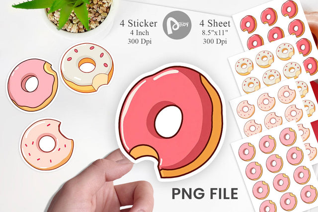 Bitten Donut Sticker Sublimation artnoy 