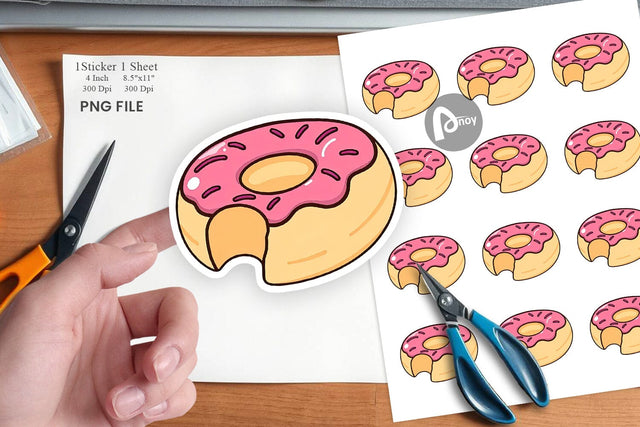 Bitten Donut Sticker Sublimation artnoy 