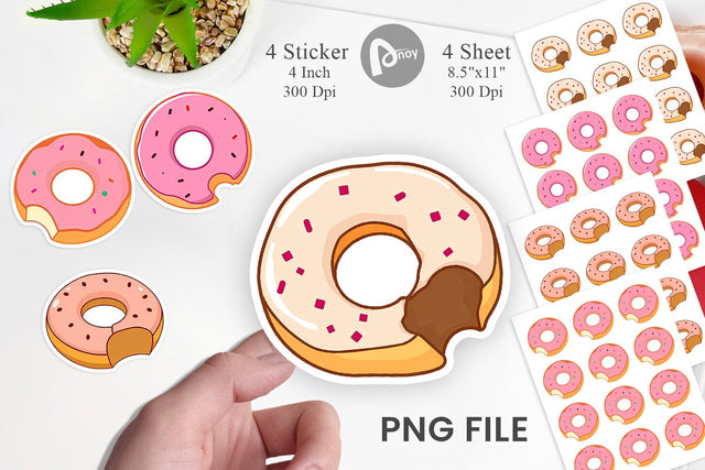 Bitten Donut Sticker Sublimation artnoy 