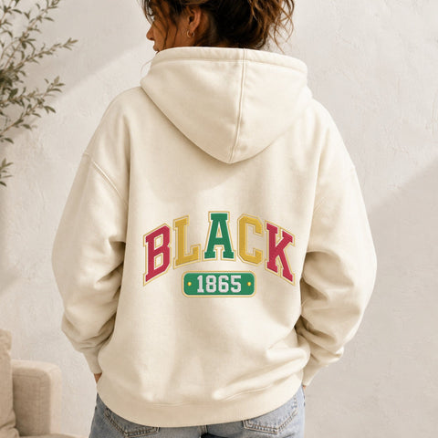 Black 1865 Embroidery Design – Black History Juneteenth Retro Varsity Lettering Machine Embroidery File Embroidery/Applique DESIGNS PatternFeed8 