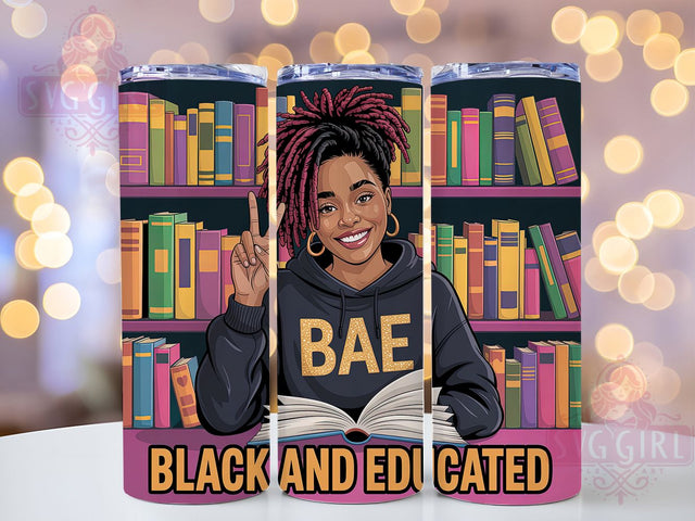 Black and Educated Queen Tumbler Sublimation SvggirlplusArt 