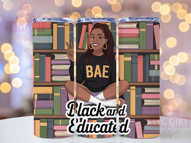 Black and Educated Queen Tumbler Sublimation SvggirlplusArt 