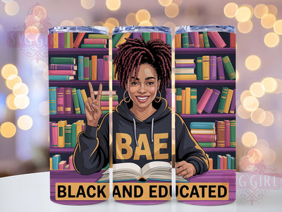 Black and Educated Queen Tumbler Sublimation SvggirlplusArt 