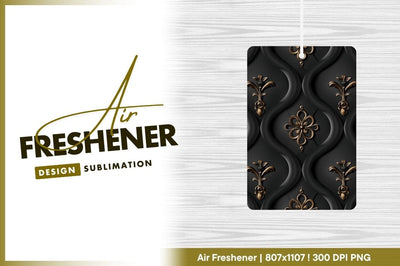 Black and Gold Floral Patterned Wall Decor with 3 D Relief Design Sublimation Regulrcrative 