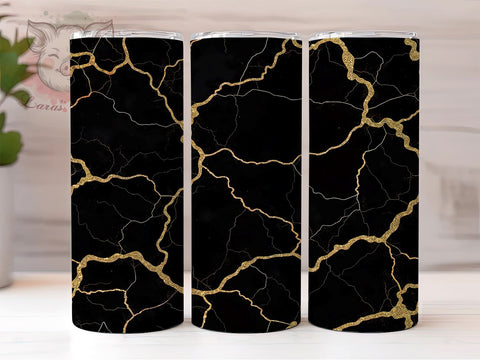 Black and Gold Marble 20oz Tumbler Wrap, 20oz Sublimation Wrap, Elegant Marble Design, Glamour Tumbler, Unique Drinkware, Stylish Tumbler Wrap, Luxury Pattern Drinkware Sublimation Lara' s Designs 