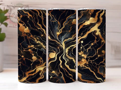 Black and Gold Marble 20oz Tumbler Wrap, 20oz Sublimation Wrap, Elegant Marble Design, Glamour Tumbler, Unique Drinkware, Stylish Tumbler Wrap, Luxury Pattern Drinkware Sublimation Lara' s Designs 