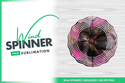 Black and pink flower with golden accents Sublimation Regulrcrative 